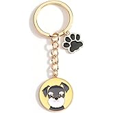 SHTALHST Dog Keychain,Cute Dog Keychain with Paw Charm,Christmas Mother Day Birthday Gift for Women Pet Lovers
