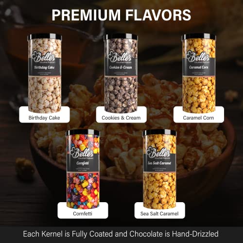 Belle’s Gourmet Popcorn Gift Canister Sea Salt Caramel Popcorn Tins
