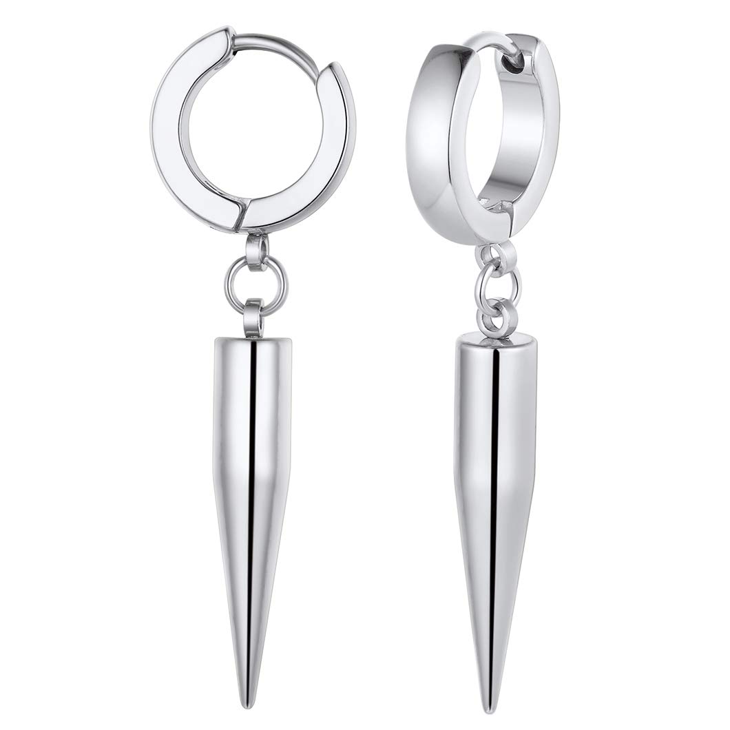 Richsteel Men Dangly Earrings Jewelry Girls Hoop Earring Boys Stainless Steel Drop Cool Earrings