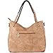 WISHESGEM Women Handbags PU Leather Tote Shoulder Bags Satchel Zipper Cross Body Bags Apricot