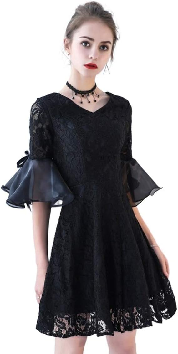 Amazon パーティードレス レディース 大きいサイズ 結婚式 レース 二次会 フリル ワンピース 膝丈 お呼ばれ 代 ドレス フォーマル 30代40代 大人 女の子エレガント きれいめ 可愛い 成人式ドレス ブラック レッド パーティードレス 通販