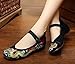 AvaCostume Chinese Traditional Dragon Embroidery Flats Cheongsam Shoes, Black, 37