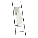 mDesign Free Standing Bath Towel Bar Storage Ladder - 5 Rungs, Bronze