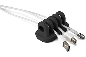 Quirky Cordies Desktop Cable Management for power cords and charging accessory cables (Black)