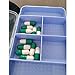 LazyMe Large Pill Box Medicine Organizer 2 Layer Air Tight Weekly Lock Case (White) (Blue)