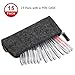 Gel Pens Fine Point Black Gel Ink Rollerball Pen, Smooth Writing Pens For Office- 0.5mm With Wool Felt Zippered Pen Case (13 Black, 2 Red)