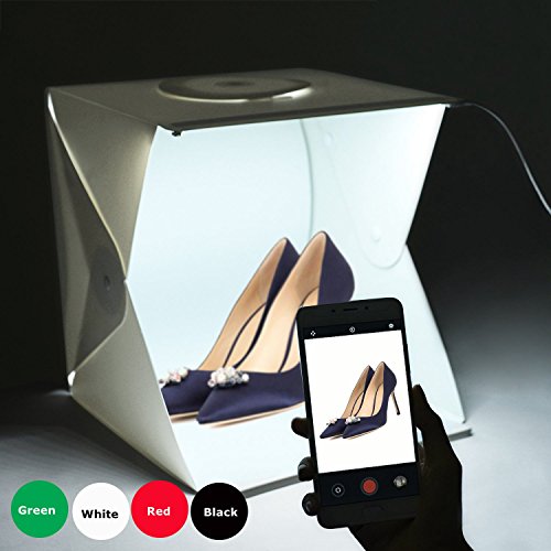 Gleading 40x40x40cm Mini Studio de Photographie Portable Tent Lightroom Kit Photo Studio avec lumière LED : Tente d…