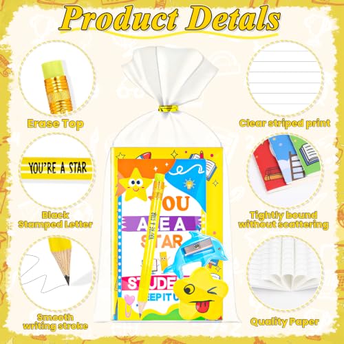 Zenoble 30 Pack End of Term Gifts for Children, Class of 2026 Gifts from Teacher with Notebooks, Rainbow Pens, Star Erasers, Pencil Sharpeners and Cards Primary School Leavers Gift School Rewards
