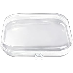 Hard Plastic Zipper Case, Clear Shell Containers for Storage, Large 1Pcs | High Visibility, Multi-Purpose Storage, Splash-Pro