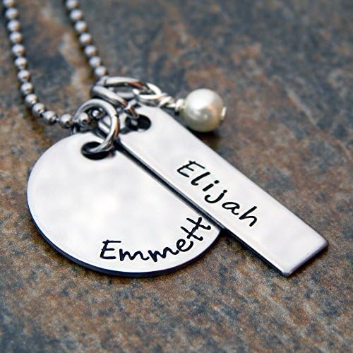 Mothers Necklace with Children Charms | Personalized Name Necklace | Stainless Steel Necklace | Your Choice of Font and Chain Type