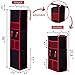 StorageWorks 3-Shelf Hanging Locker Organizer, Durable Polyester Canvas, Black with Red Trim, 36