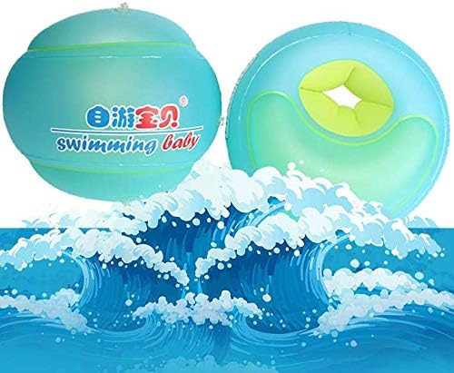 Waitiee Inflatable Swim Arm Bands Floatation Sleeves 2 Packs Pro-Swimming Rings Floats Tube Training Aid for Kids and Adult (Blue, XL)