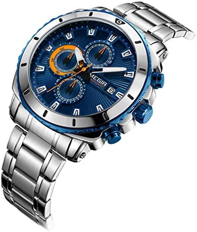 Mens Watches Chronograph Sport Male Clock Steel Band Date Classic Men Quartz Watch
