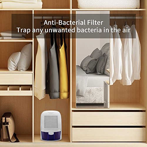 The perseids 1500ml Mini Dehumidifiers for Home Air Electric Compact Ultra Quiet Portable Dehumidifiers for Damp Condensation Window,Wardrobe, Bedroom, Bathroom, Caravan, Laundry(1500ml) (1500ml)