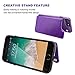for iPhone 7 Plus/8 Plus Wallet Case with Card Holder,OT ONETOP Premium PU Leather Kickstand Card Slots Case,Double Magnetic Clasp and Durable Shockproof Cover 5.5 Inch(Purple)