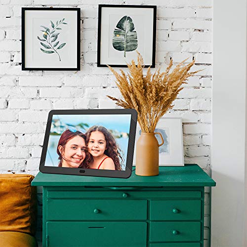 Digital Picture Frame 1920x1080 IPS Screen Include 32GB SD Card 16:9 1080P Video Frame, Photo Auto Rotate, Image Preview, Auto Turn On/Off, Auto Play, Background Music, Calendar, Clock(8 Inch Black) - Thumbnail 6