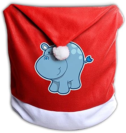 Animal Hippo Fanciful Christmas Chair Covers Slipcovers For Gift Chair Back Cover Christmas Santa Hat Chair Covers
