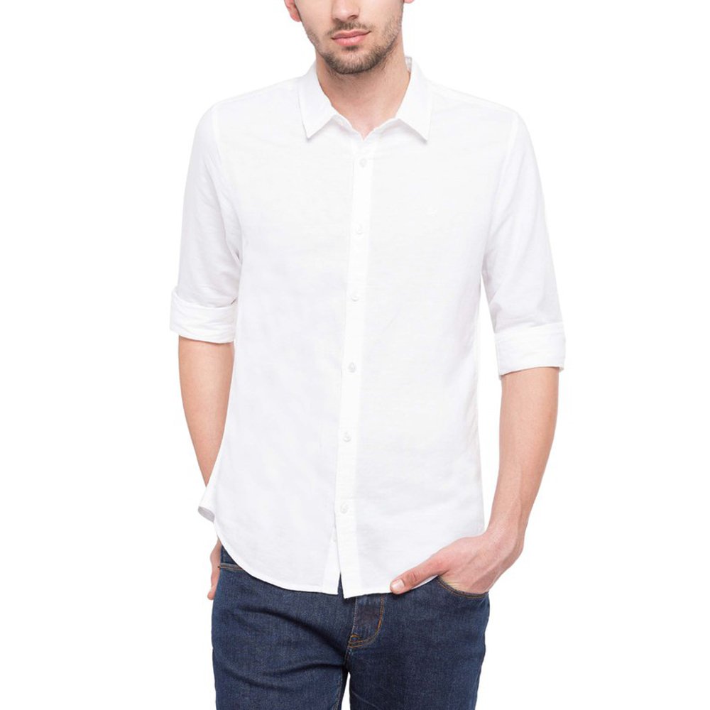 united colors of benetton men's solid slim fit casual shirt