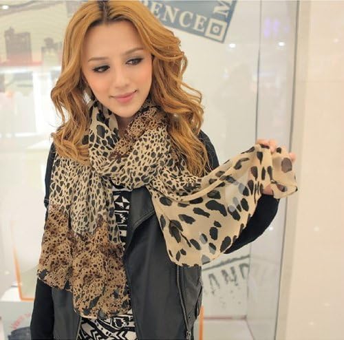 KMG Women Fashion Leopard Pattern Animal Print Shawl Scarf Wrap Brown