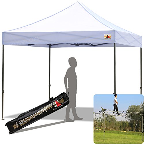 (30+colors)Abccanopy Kingkong-series 10 X 10-feet Commercial Instant Canopy Kit Ez Pop up Canopy ,Bonus Carrying Bag，Clean White