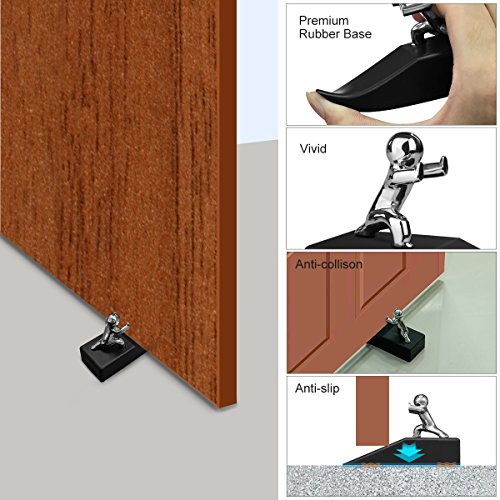 Door Stopper Zinc Alloy Kongfu Little Man with Non-Slip Rubber Base Safe Anti-Collision Door Stop for Bedroom Bath Exterior Interior Doors