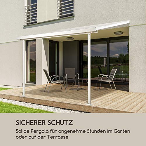 Blumfeldt Pantheon Solid Sky Amplio Pergola - Vordach Anbaupavillon, 300 x 300 cm, Regen- und Sonnenschutz, Rahmen… – Bild 3