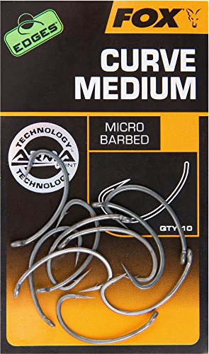 Fox Edges Armapoint Curve Shank Medium Hooks - 10 Karpfenhaken, Angelhaken zum Karpfenangeln, Haken für Karpfen…
