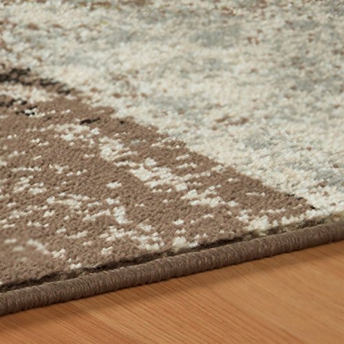 Superior Bristol Collection Area Rug, 8mm Pile Height with Jute Backing, Chic Geometric Damask