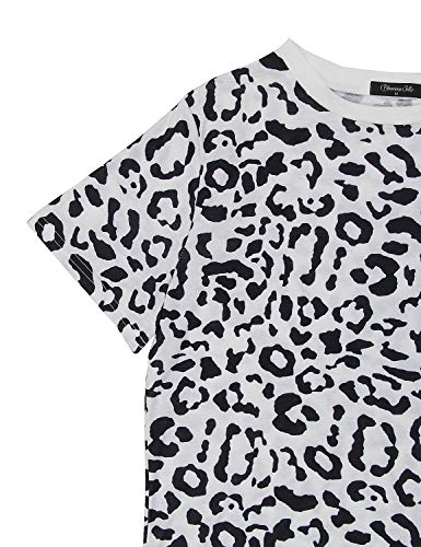 image for BMJL Women's Casual Cute Shirts Leopard Print Tops Basic Short Sleeve 
