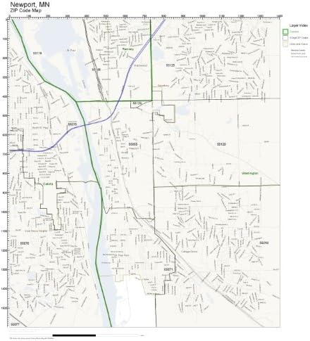 Amazon.com: ZIP Code Wall Map of Newport, MN ZIP Code Map Not Laminated