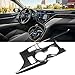 Xotic Tech Carbon Fiber Black ABS Gear Shift Panel Console Water Cup Holder Cover Trim, Compatible with Toyota Camry XLE/XSE 2018 2019 2020 2021 2022 2023 2024 with Seat Heater Buttons