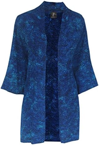 Oversize Kimono Cardigan, Navy Blue Lightweight Plus Size Casual Women's Jacket