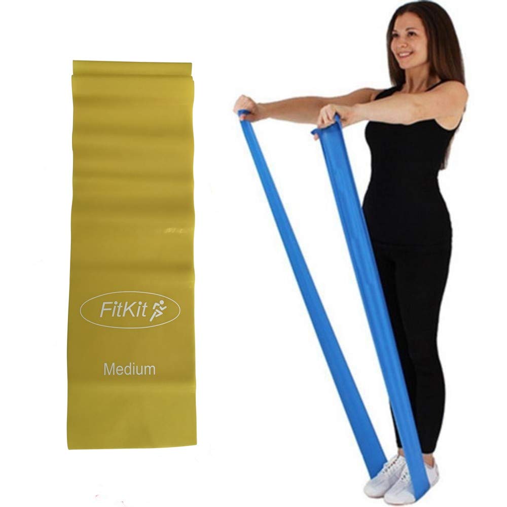FitKit Resistance Exercise Band - 2M Medium - – Pilates, Yoga, Rehab, Stretching, Strength Training