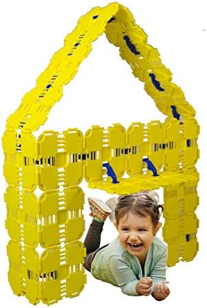 Fort Boards Starter Pack - Kids Building Toy - Jumbo Construction Blocks - 43 Piece Set - Yellow