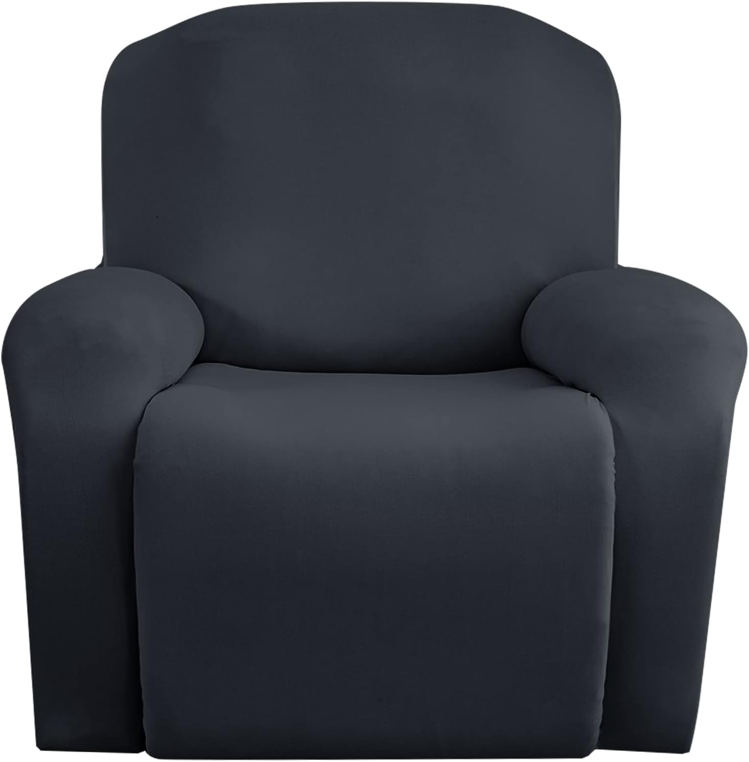 Slipcovers - Jin Le Recliner Chair Covers Stretch Recliner Cover(Recliner, Drak Gray) 4 Pieces Recliner Couch Cover for Large Recliner Soft Spandex with Pocket Elastic Bottom and Ties Furniture Protector for Pet