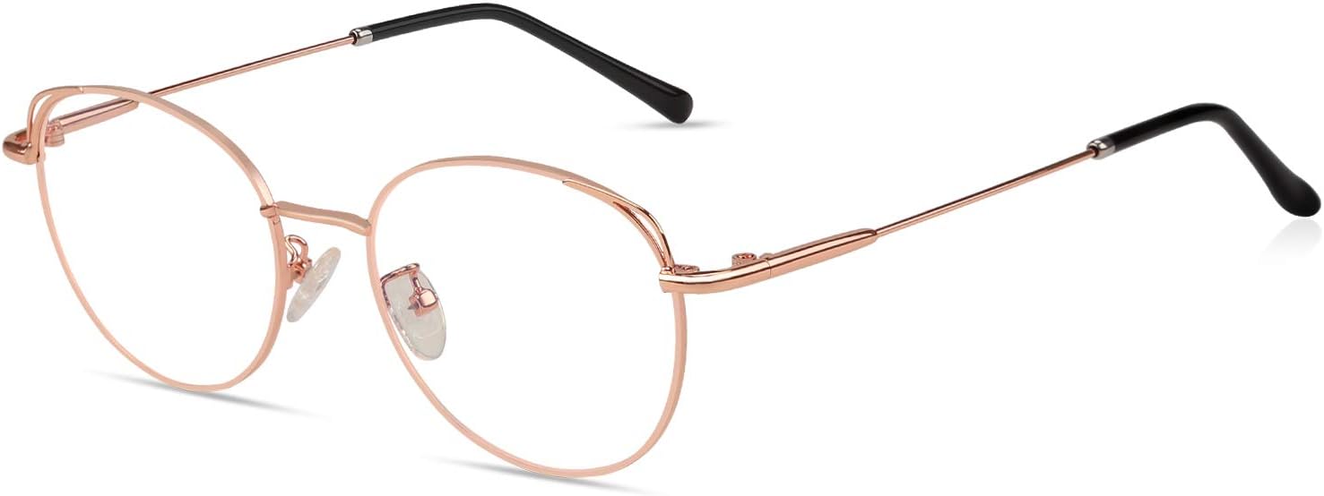 Elimoons Blue Light Filter Computer Glasses for Blocking UV Anti Headache Eye Eyestrain Vintage Eyeglasses, Unisex for Women and Men