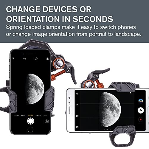 Celestron – NexYZ DX – Universal Smartphone Adapter for Telescope, Binoculars & Spotting Scopes – 3-Axis Precision Alignment – Capture Images & Video Through Your Optics – Includes Bluetooth Remote