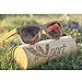 Ynport Mens/Womens Polarized Full Charcoal Bamboo Frame Classic Wooden Coated Sunglasses, Vintage Eyewear, Floating in Water
