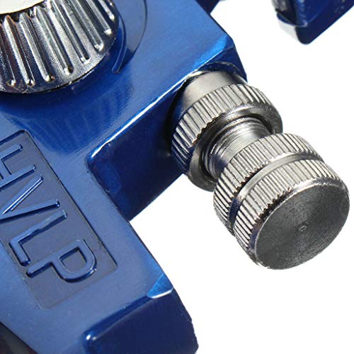 jinjijn Air Blow Gun with Adjustable Air Flow and Extended Nozzle HVLP Auto Paint Car Detail Up Base Coat Gravity Repaiy (blue)