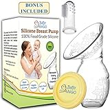 When Every Drop Counts - Breast Milk Saving Made Easy - Effortless Manual Breastfeeding Suction Pump - Baby Finger Toothbrush Included-100% Food Grade BPA Free FDA Silicone-Flexible & Lightweight