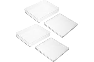 MOTHNUR 4Pcs Transparent Reusable Plastic Weigh Pans Versatile Kitchen Scale Trays for Cooking Baking