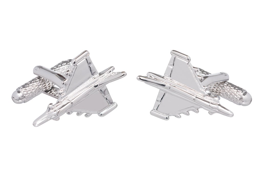 Typhoon Fighter Jet Plane Cufflinks - Supplied in Onyx Art Box