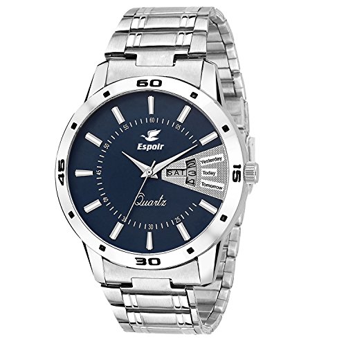 Espoir Analogue Stainless Steel Day and Date Blue Dial Men's Watch- Latest0507 2 Espoir Analogue Stainless Steel Day and Date Blue Dial Men's Watch- Latest0507 - Image 2