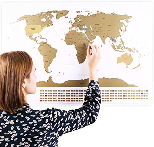 Scratchable World Map with Flags / Personalized Travel Tracker Poster / Remember and Share Your Adventures / Unique Design by ENNO VATTI (Original)