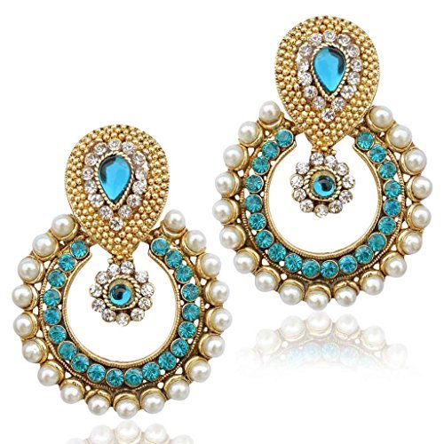 Firozi earrings bridal jewellery sets earrings Indian jewellery B332T Blue