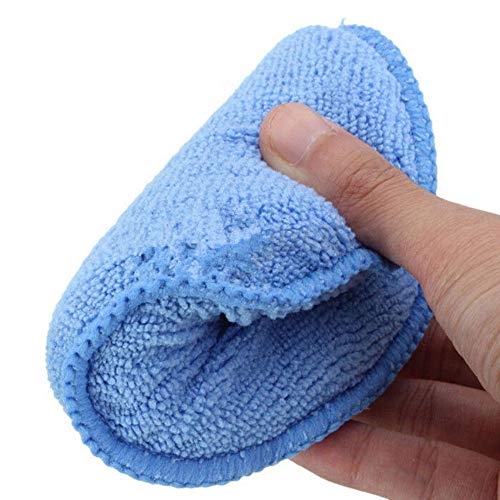 KingBra 15 Pcs Soft Microfiber Wax Applicator Car Polisher Pad Kit Cars Vehicle Glass Clean Cars Wax Applicator Foam Sponge for Car Paint,Soild Wood,Stone, Blue 5Inch - Thumbnail 2