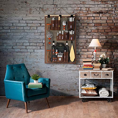 Barkeeper-Wand-Organizer mit Bar-Werkzeug-Set | Professionelles Barkeeper-Set mit gewachstem Leinen-Organizer inkl… – Bild 8