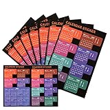 AIEX 2020 Calendar Stickers Monthly Planner Adhesive Divider Tabs Index for Bullet Journal, Notebook, School Agenda(10 Sheets,120 Tabs)