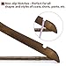 JS HANGER Wooden Coat Hangers, 20 Pack High Grade Wood Suit Hangers with Non Slip Pant Bar - Extra Smooth and Splinter Free Retro Finish