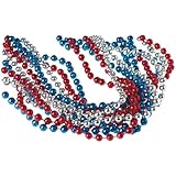 Red, White, & Blue Metallic Necklaces (24-Pack)